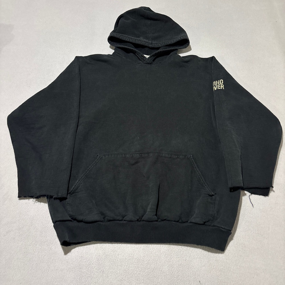 WindRiver Outfitting Co Mens Black Hoodie Large Faded Distressed Outdoor